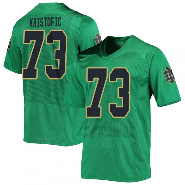 Andrew Kristofic Notre Dame Fighting Irish NCAA Youth #73 Green Replica College Stitched Football Jersey LLM4255HE